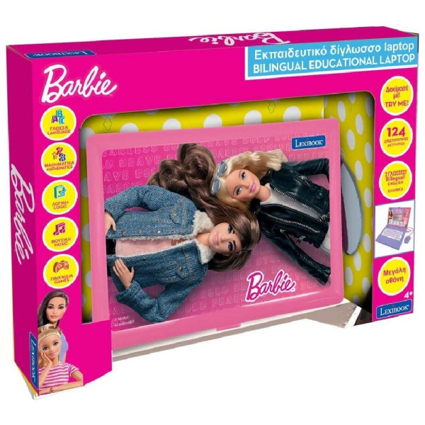 Lexibook Εκπαιδευτικό Δίγλωσσο Laptop Barbie